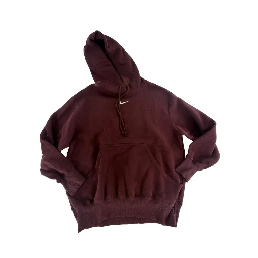 Nike Phoenix Fleece Oversized Womens Pullover Hoodie Size XL Burgandy DQ5860-652